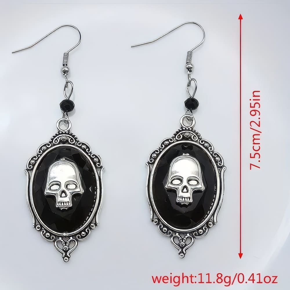 Boucles D'Oreilles Tête De Mort Gothique Vintage