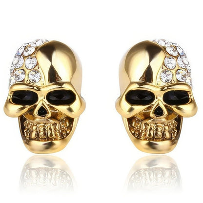 Boucles D'Oreilles Tête de Mort Strass