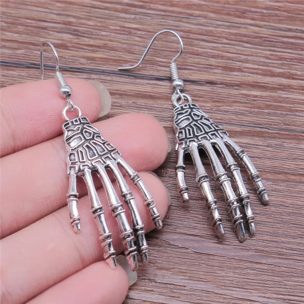 Boucles d'Oreilles Main de Squelette