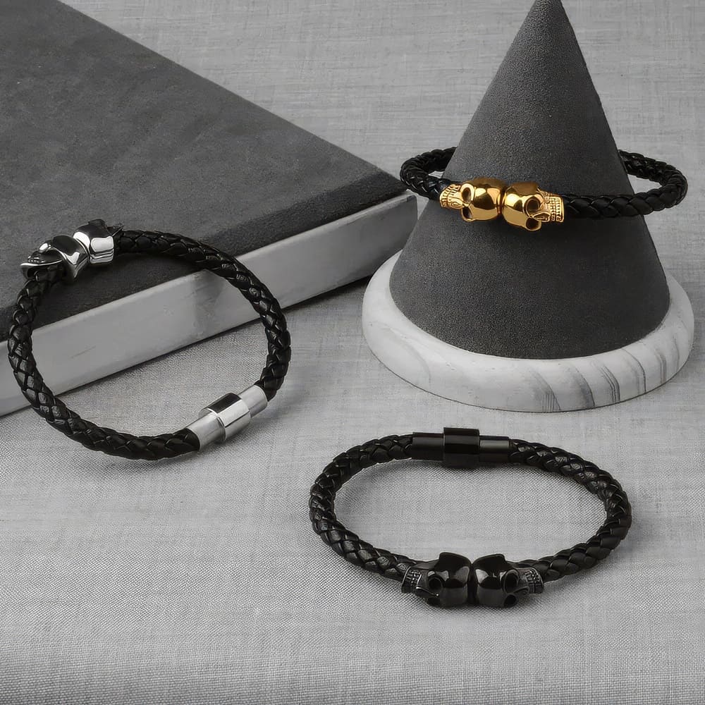 Bracelet Double Tête de Mort