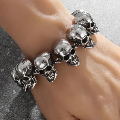 Bracelet Gros Skulls Reliés