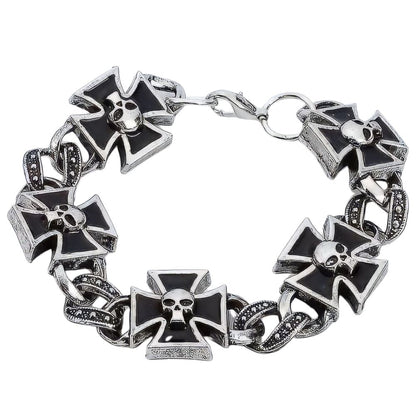 Bracelet Tête de Mort Croix De Malte