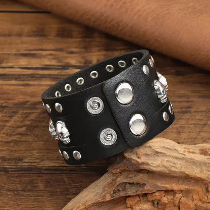 Bracelet Tête de Mort Punk