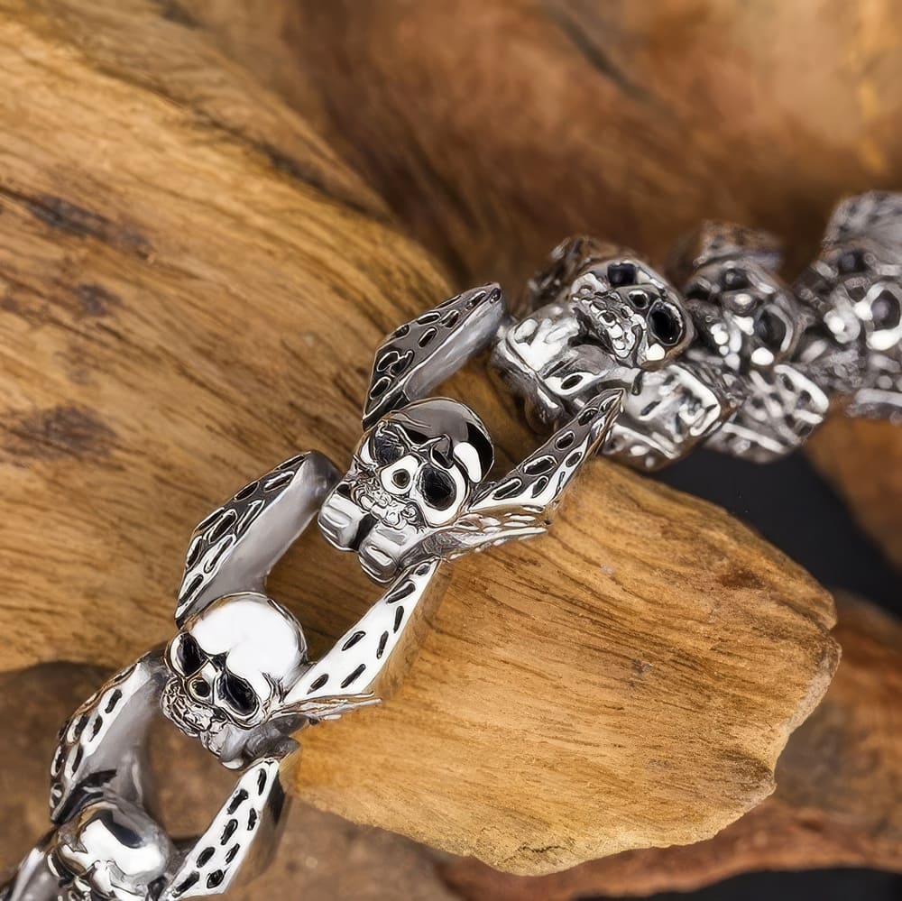 Bracelet Tête de Mort Gros Maillons