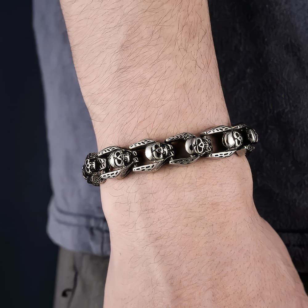 Bracelet Tête de Mort Gros Maillons