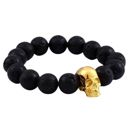 Bracelet Tête de Mort à Perles