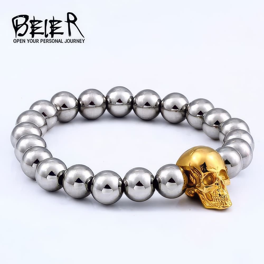 Bracelet Tête de Mort et Pierres