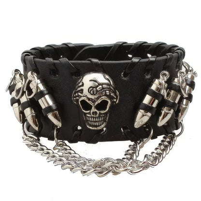 Bracelet À Chaine Tête de Mort Punk