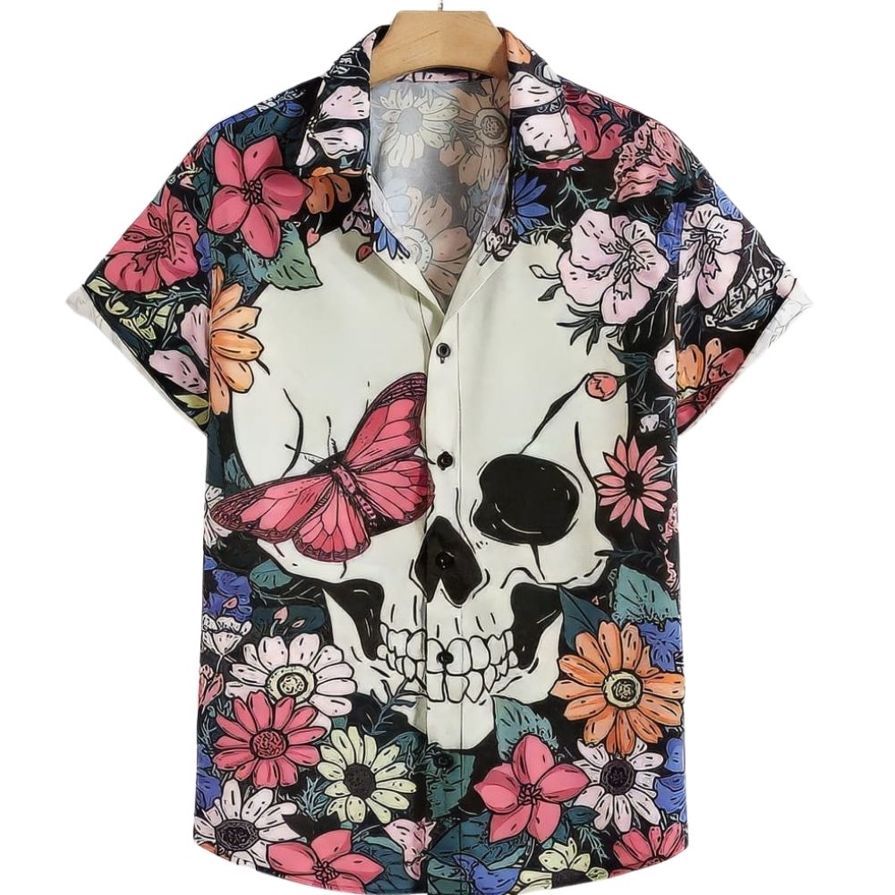 Chemise Tête De Mort Fleurie