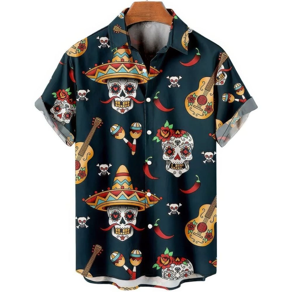 Chemise Tête De Mort Mexicaine