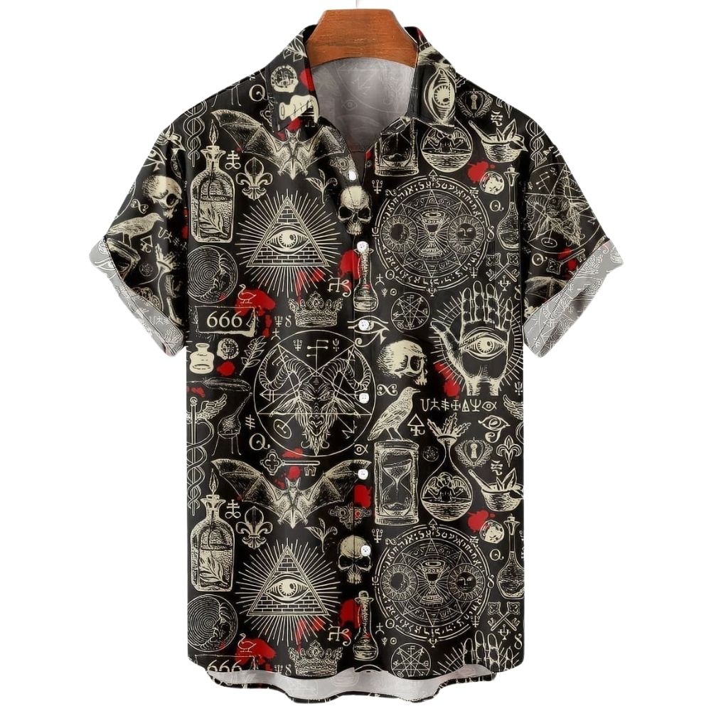 Chemise Tête De Mort Symboles Occultes