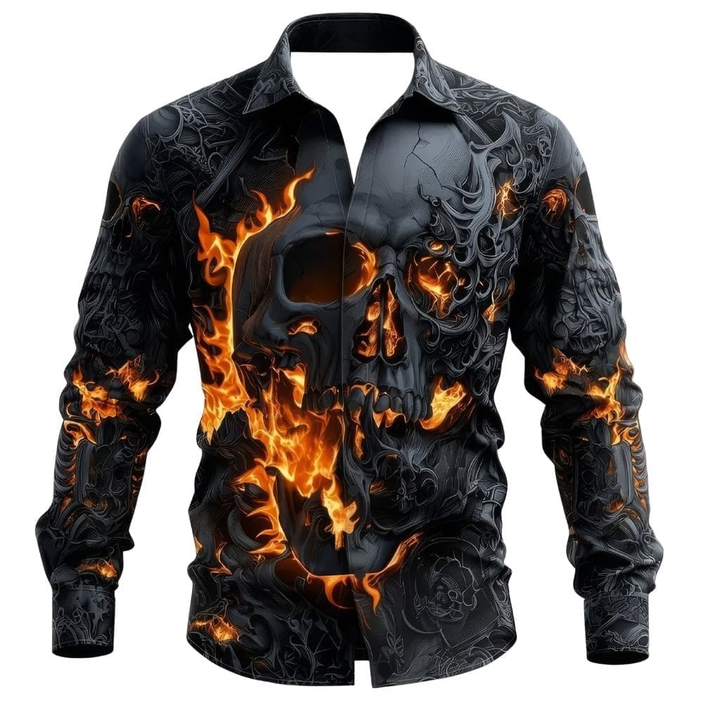 Chemise Tête de Mort en Feu