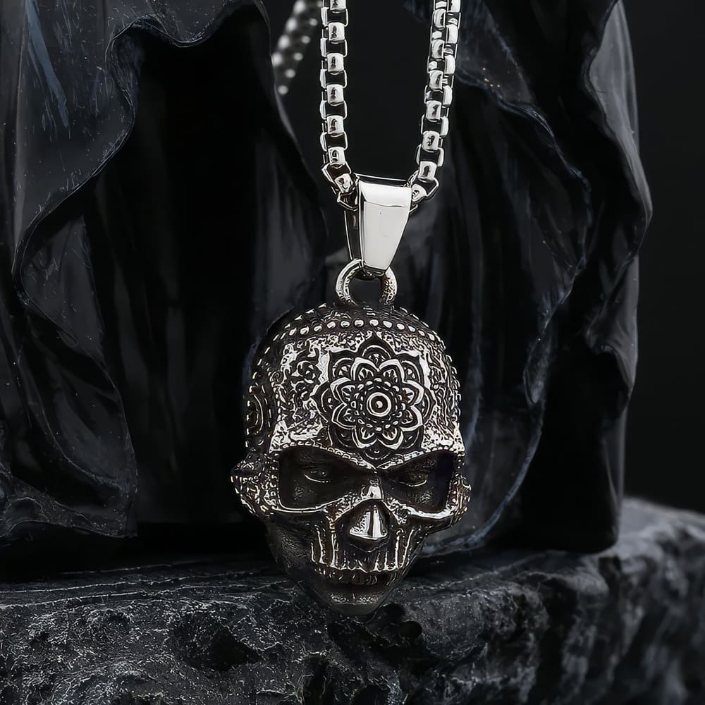 Collier Tête De Mort Mandala