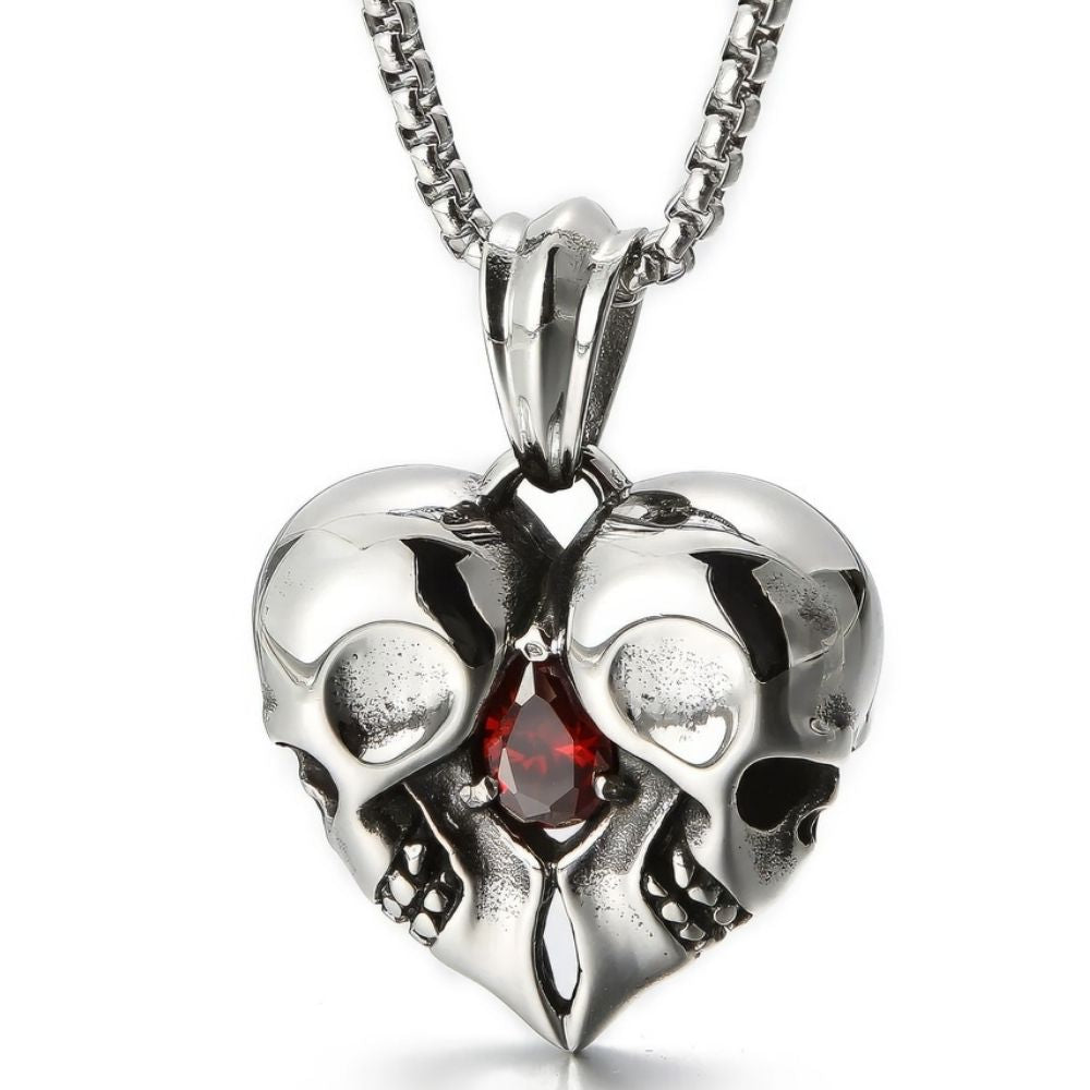 Collier Tête de Mort Coeur