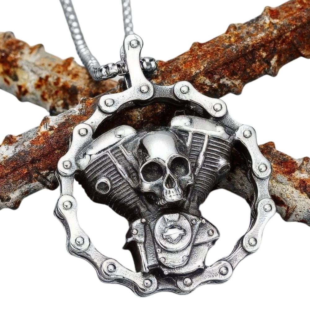 Collier Tête de Mort Pistons