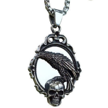 Collier Tête de Mort et Corbeau