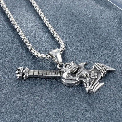 Collier Tête de Mort et Guitare Electrique