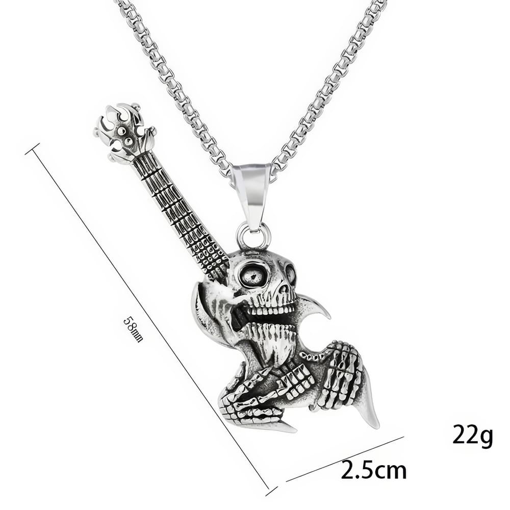 Collier Tête de Mort et Guitare Electrique