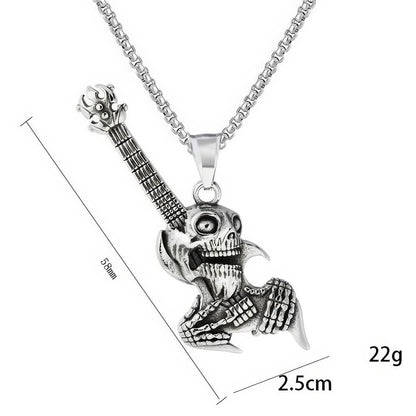 Collier Tête de Mort et Guitare Electrique
