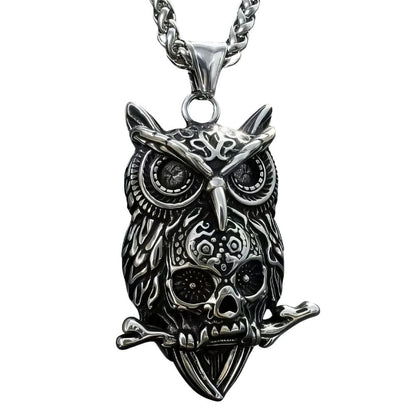 Collier Tête de Mort et Hibou