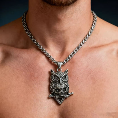 Collier Tête de Mort et Hibou
