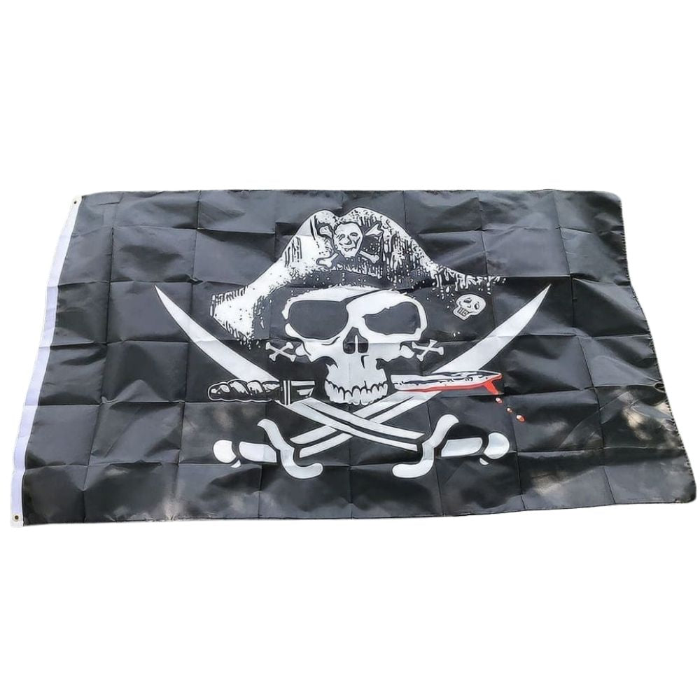 Drapeau Tête de Mort Pirate Couteau Sanguinolent