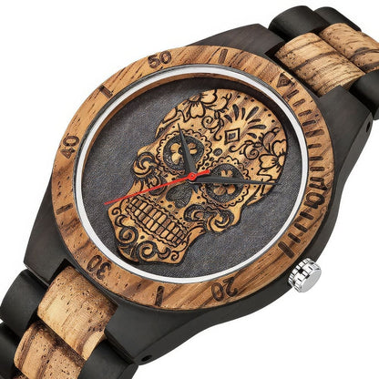 Montre Tête de Mort Bois