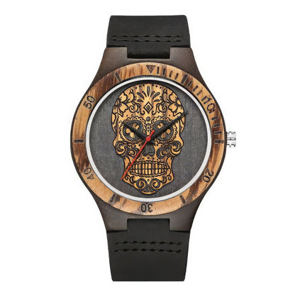 Montre Tête de Mort Bois