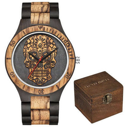 Montre Tête de Mort Bois