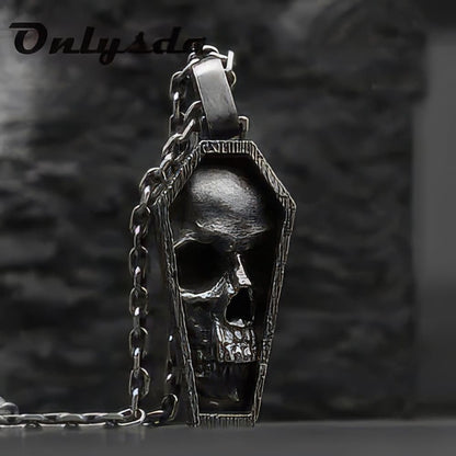 Pendentif Tête De Mort Cercueil