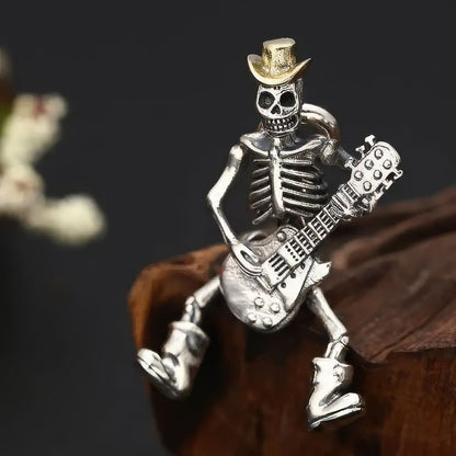 Pendentif Tête De Mort Musicien