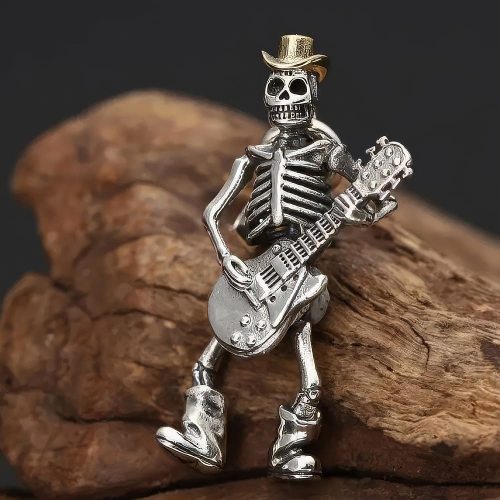 Pendentif Squelette Rockeur à Guitare