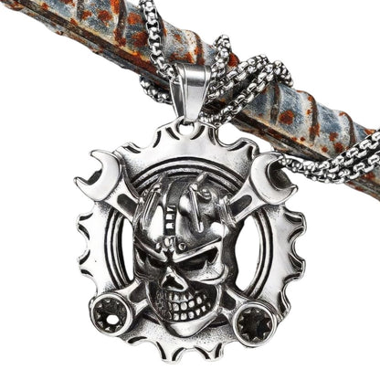 Pendentif Tête De Mort Mécanicien