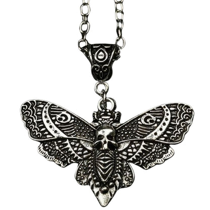 Pendentif Tête De Mort Papillon