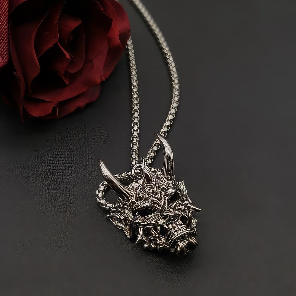 Pendentif Skull Démon à Cornes du Japon