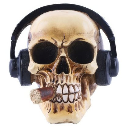 Statue Tête de Mort Casque Audio