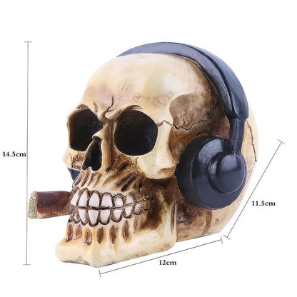 Statue Tête de Mort Casque Audio