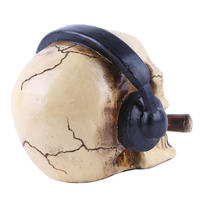 Statue Tête de Mort Casque Audio