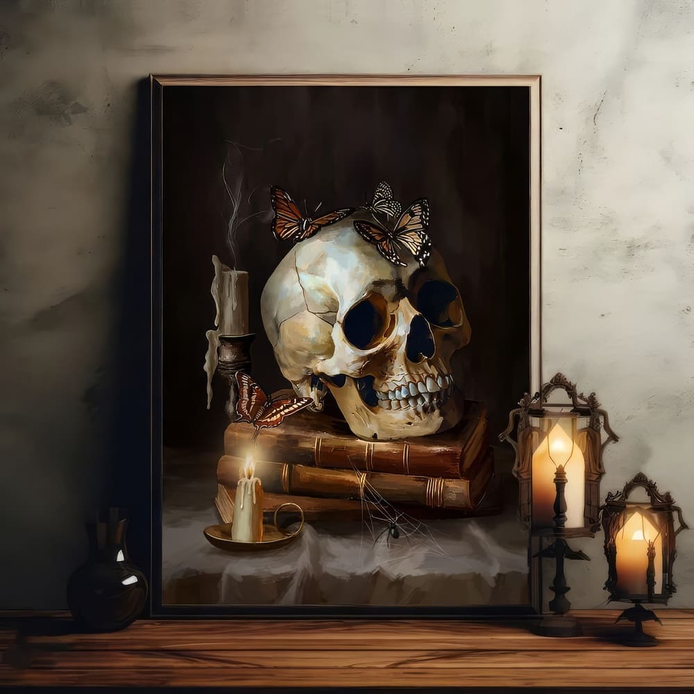 Tableau Skull Gothique